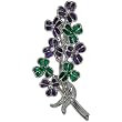 Vintage Green And Purple Flowers Brooches & Pins