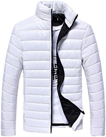 Geval Men's Lightweight Bubble Jackets Fall Coat(White,M)