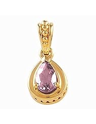 10K Yellow Gold Pear Cut Pink Sapphire Pendant -- LIFETIME WARRANTY