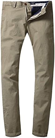 Panacone Men's Classic Cotton Blend Flat Front Casual Chino Pants Apricot 29
