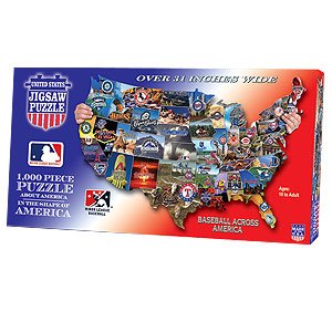 MLB USA Shaped Puzzle Baseball Across America