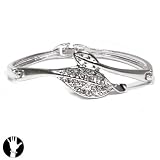 SG PARIS BRACELET RHODIUM CRYSTAL LEAD FREE TRANSPARENT/CRYSTAL BRACELET BRACELET GLASS WINTER WOMEN RETRO GLAM FASHION JEWELRY / HAIR ACCESSORIES LEAVE