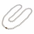 14k Yellow Gold  White Freshwater Cultured Pearl AA Grade 5.5x6mm Necklace, 20"