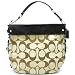 Authentic Coach Zoe Handbag - Large Khaki Signature Mahogany Brown Hobo Bag 12674