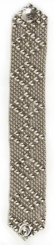 Sergio Gutierrez Liquid Metal Nickel Six Diamond Pattern Cuff Bracelet