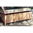 Cedar Storage Bench-Outdoor Ready-With Cushion (Cedar w/ Natural Cushion) (Long - 18"h x 52"w x 19"d)