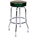 Richardson Seating Retro 1950s Backless Swivel Bar Stool with Green Seat - 30"