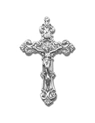 Rosary Crucifix, Sterling Silver with Chain