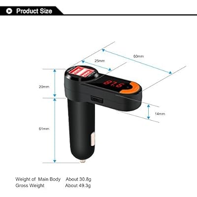 DMG 3in1 Dual USB Wireless In-Car FM Transmitter for Car, Bluetooth Hands Free Car Kit and USB Car Charger, MP3...