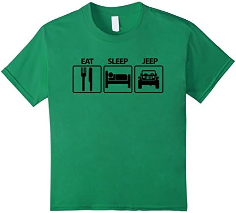 Kids EatSleepDo - Eat Sleep Jeep Fun T-Shirt 8 Kelly Green