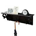 Classic Shelf with 3 Hooks - Black