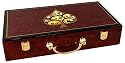 Elegant Wooden Poker Chip Case - Holds 300 Chips, 2 Decks of Playing Cards & Dice