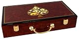 Elegant Wooden Poker Chip Case - Holds 300 Chips, 2 Decks of Playing Cards & Dice