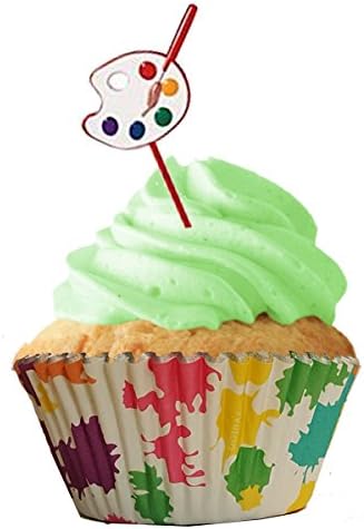 Artist Party Cupcake Food Picks (25) and Wilton Paint Cupcake Liners (36)