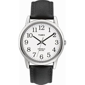 Timex Mens Watch T20501PF with White Dial and Black Leather Strap