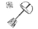 Diamond Solitaire Half Pair Stud Earring 1/8 ctw in 14K White Gold with Screwback