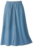 Denim Button-Front Skirt