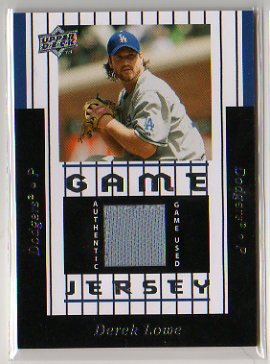 2008 Upper Deck Derek Lowe Game Used Jersey Baseball Card