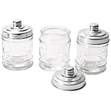 Housewares International 3-Piece Small Glass Storage Jars, Round