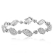 14K White Gold 2.00ct Diamond Wavy Link Bracelet 7.5