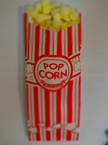 2 oz. Popcorn Bags red and white striped- appx 12 x 4.5 x 1 - appx.100/pack