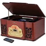 emerson record players and cd players-New Emerson Heritage NR134 Record/CD Turntable Belt Drive AM/FM Tuner Digital LED Indicator