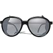 I Ski Glacier Classics Lifestyle Sunglasses - Black/Black Leather/Smoke with Silver Mirror
