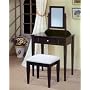 Espresso Finish Wood 3 Pc Vanity Bedroom