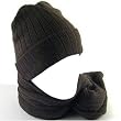 New Ski Skate 2 Ply Knit Ribbed Hat / Cap Beanie Scarf SET * Brown * Medium - Large
