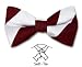 FBTS-360 - Crimson Red - White - Striped Self-Tie Silk Bowtie