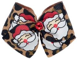 Puppy Kisses "Santa Baby" Dog Hair Bow - Metal barrette closure, Made with SWAROVSKI ELEMENTS