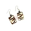 African Tribal Genuine Carved Bone Carving Dangle Earrings