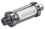 Moeller Universal Inline Glass View Fuel Filter (3/8, 5/16, & 1/4 Barb In Kit)