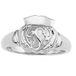 14K White Gold Gents' Claddagh Ring