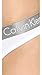 Calvin Klein Women's Logo Cotton Thong Panty, White, Small