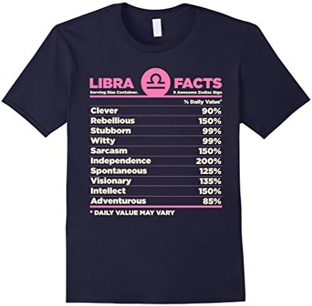 Men's Funny Libra Shirt - Libra Facts - Zodiac Horoscope T-shirts Medium Navy