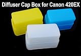 EasyFoto (White + Yellow + Blue) Flash Diffuser Cap Box for CANON 420EX Flash