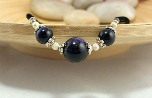 Click here to buy Beautiful Galaxy Jade Beads on a Velvet Choker Necklace Pendant Size: .25 Necklace length 16.