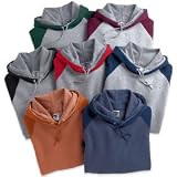 NuBlend Contrast Color Raglan Sleeve Hooded Sweatshirt