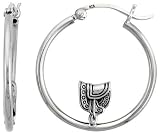 Sterling Silver 1 1/16" (27mm) Saddle Hoop Earrings
