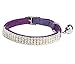 BINGPET Adjustable Cat Collar Soft Velvet Safe Collars Bling Diamante with Bells, Purple