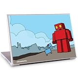 GelaSkins Protective Skin for 15.4-Inch PC and Mac Laptops - Red Robot Leaving the City