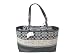 Coach Pieced Striped Large Bag Tote (Black/White) F13076
