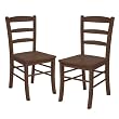 Winsome Wood Ladder Back Chair, RTA, Antique Walnut, Set of 2