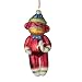 Genuine Monkeez Red Glass Sock Monkey With a Banana Christmas Ornament