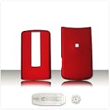 PCMICROSTORE Brand LG VX-8700 VX8700 Rubberize Texture Red Snap-On Crystal Case Cover with Removable Belt Clip