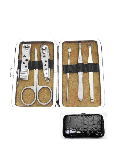 Premium-quality 6-Piece Leather Manicure Set - Model# 9300