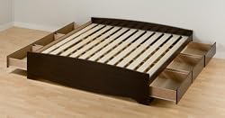 Prepac King Platform Storage Bed, Espresso