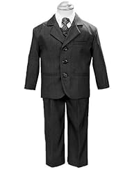 5 Piece Dark Gray Suit with Shirt, Vest, and Tie - Size 4T