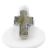 Mother of Pearl Cross Stretch Fashion Ring